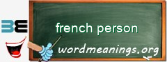 WordMeaning blackboard for french person